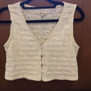 Madewell basketweave-stitch vest XS